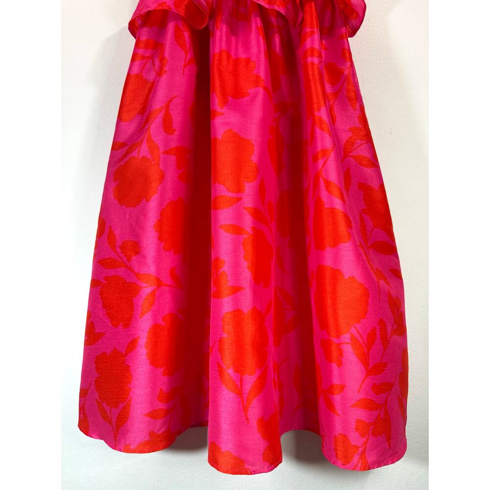 NWT Kate Spade New York Classic Rose Peplum Midi Dress Pink/Red Women’s Size 4 - Picture 7 of 11
